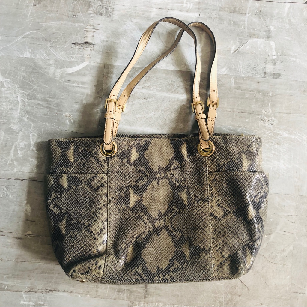 Michael Kors Gray/Tan Python Bag